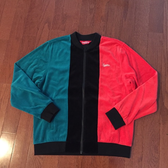 supreme velour zip up jacket